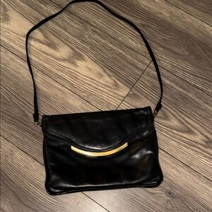 Vintage Etienne Aigner Elegant Black Leather Shoulder Bag classic style timeless